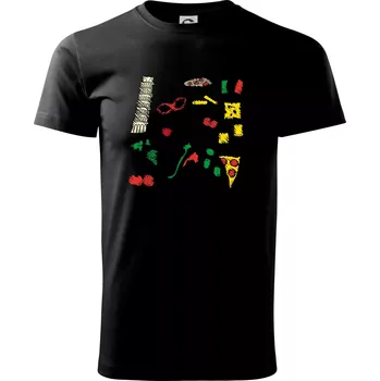 Pánské tričko Itálie symboly - Triko extra velké (5-8XL) - 7XL ( Černá )