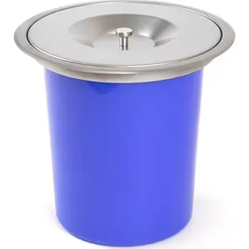 Odpadkový koš Wireli Odpadkový koš do pracovní desky s nerezovým víkem, 5l, prům. 240 mm, plast