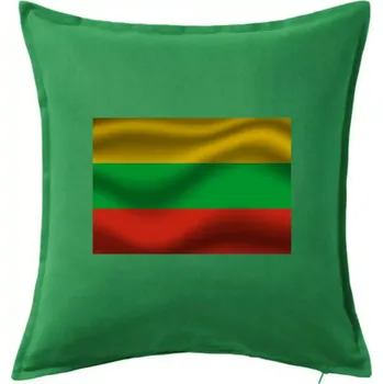 Polštář Litva vlajka obdélník - Polštář 50x50 - 50x50 - Pouze potah ( Středně zelená )