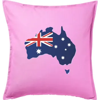 Polštář Austrálie - vlajka mapa - Polštář 50x50 - 50x50 - Pouze potah ( Růžová )