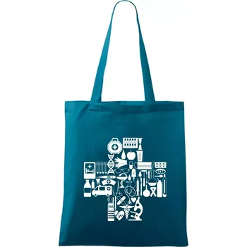 Zdravotní kříž věci - Taška bavlněná - 42 x 38 cm ( Petrolejová )