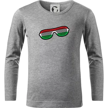 Chlapecké tričko Italie brýle - Triko dětské Long Sleeve - 146 cm/10 let ( Tmavě šedý melír )