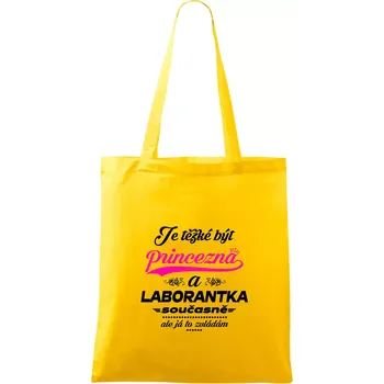 Je těžké být princezna - laborantka - Taška bavlněná - 42 x 38 cm ( Žlutá )