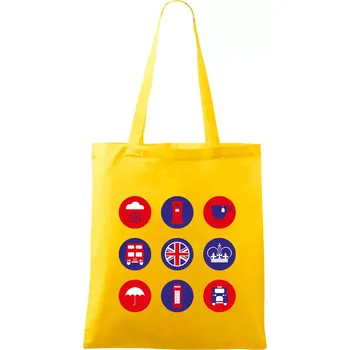 Anglie symboly v kruzích - Taška bavlněná - 42 x 38 cm ( Žlutá )