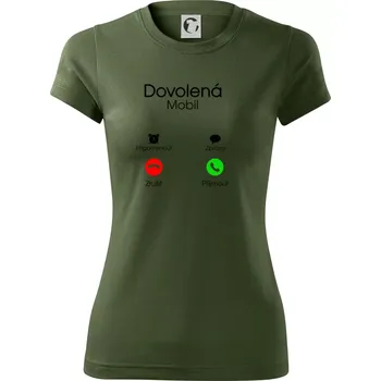 Dámské tričko Dovolená volá - Dámské Fantasy sportovní (dresovina) - XL ( Khaki )