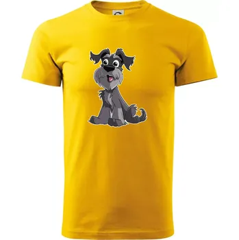 Pánské tričko Knírač kreslený sedící - Triko extra velké (5-8XL) - 7XL ( Žlutá )