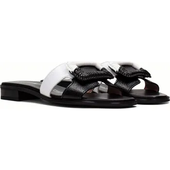 Dámské pantofle HISPANITAS dámské pantofle černobílé kožené | HV253881 BLACK Velikost: 39