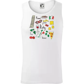 Itálie symboly - Tílko pánské Core - L ( Bílá )