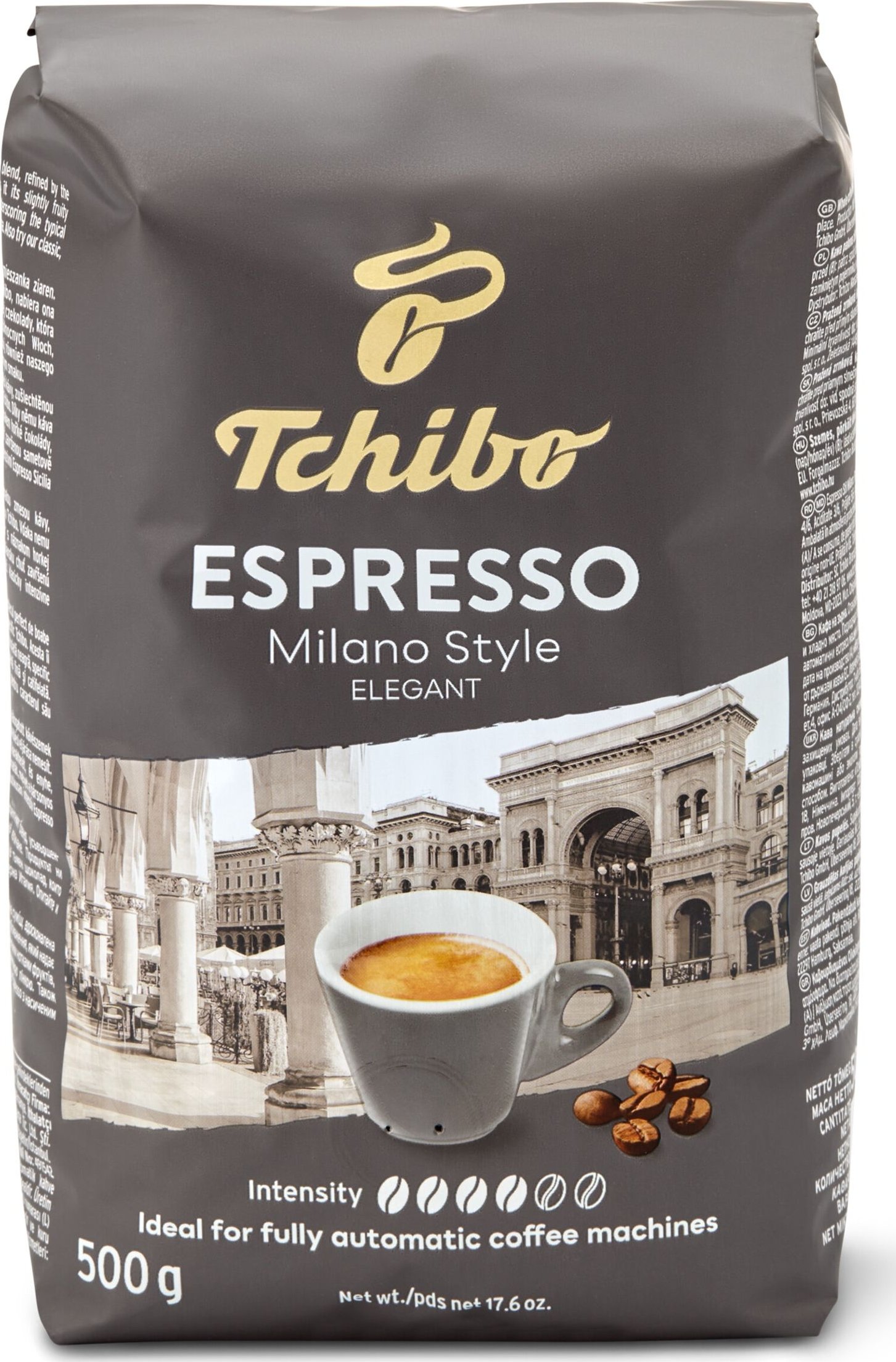 456709 - Tchibo Espresso Milano Style 500 g zrnkové kávy - Intenzita: 4/6