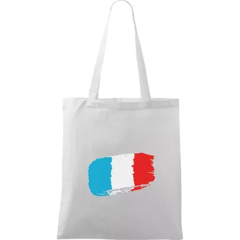 Nákupní taška Francouzská vlajka - Taška bavlněná - 42 x 38 cm ( Bílá )