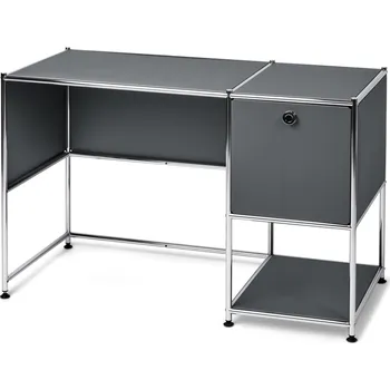 Psací stůl 629589 - Tchibo - Kovový psací stůl CN3 s výklopnými dvířky - barva: šedá
