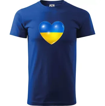 Ukrajina srdce vlajka - Triko extra velké (5-8XL) - 7XL ( Královská modrá )