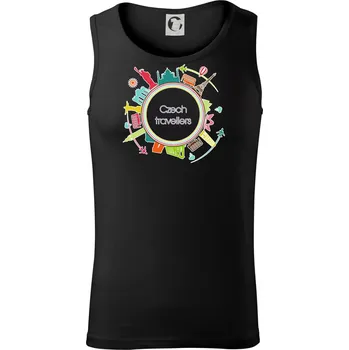 Czech Travelers barevný - Tílko pánské Core - L ( Černá )