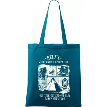 Relax wilderness exploration - Taška bavlněná - 42 x 38 cm ( Petrolejová )