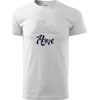 Pánské tričko Roma Lettering - Triko extra velké (5-8XL) - 8XL ( Bílá )