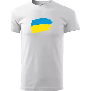 Pánské tričko Ukrajina vlajka - Triko extra velké (5-8XL) - 8XL ( Bílá )