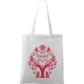Nákupní taška Folklor - strom - Taška bavlněná - 42 x 38 cm ( Bílá )