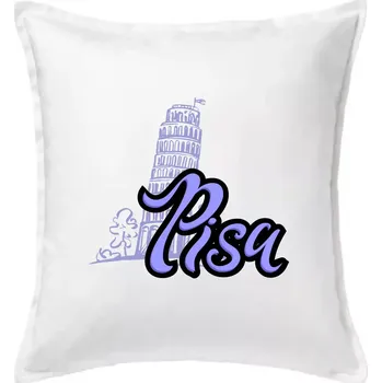Polštář Pisa Lettering - Polštář 50x50 - 50x50 - Pouze potah ( Bílá )