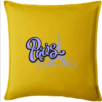 Polštář Paris Lettering - Polštář 50x50 - 50x50 - Pouze potah ( Žlutá )