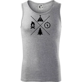 Kempování čtyřka - Tílko pánské Core - 2XL ( Tmavě šedý melír )