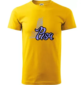 Pisa Lettering - Triko extra velké (5-8XL) - 6XL ( Žlutá )