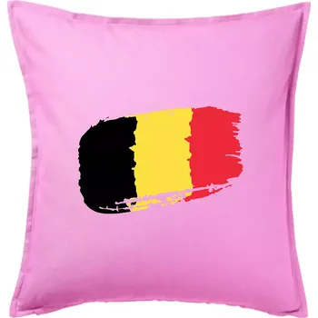 Polštář Belgie vlajka - Polštář 50x50 - 50x50 - Pouze potah ( Růžová )