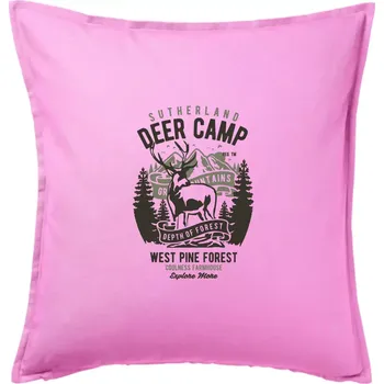 Polštář Deer Camp - Polštář 50x50 - 50x50 - Pouze potah ( Růžová )