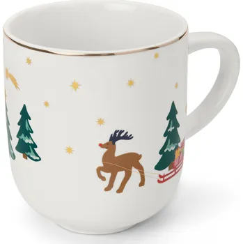 690384 - Tchibo - Velký hrnek s lesklým zlatým dekorem - barva: bílá