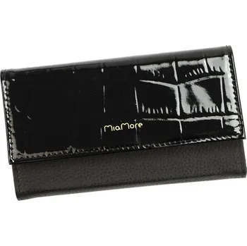 Peněženka Černé kožené etui na telefon MiaMore L1782 s kapsami pro karty a magnetickým zámkem