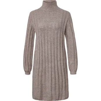 Dámské šaty 646823 - Tchibo - Šaty ze žebrované pleteniny se stojáčkem - pro ženy - vel. S 36/38 - barva: hnědá