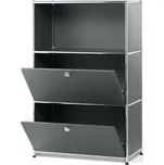 626957 - Tchibo - Kovový regál CN3 se 2 výklopnými dvířky - barva: šedá