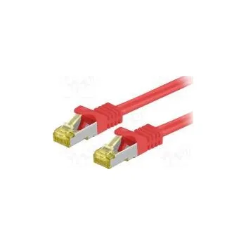 Síťový kabel Patch cord S/FTP 6a lanko Cu LSZH červená 0,5m 26AWG