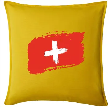Polštář Švýcarsko vlajka - Polštář 50x50 - 50x50 - Pouze potah ( Žlutá )