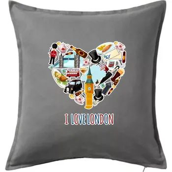 Polštář London turistic - Polštář 50x50 - 50x50 - Pouze potah ( Tmavě šedý melír )