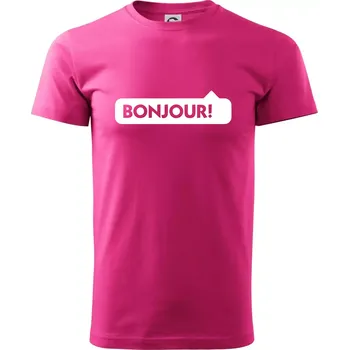 Pánská móda Nápis Bonjour - Klasické pánské triko vyšší gramáže - M ( Purpurová )