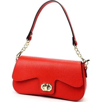 Kabelka Červená kožená dámská kabelka Luka 24-063 DOLLARO přes rameno