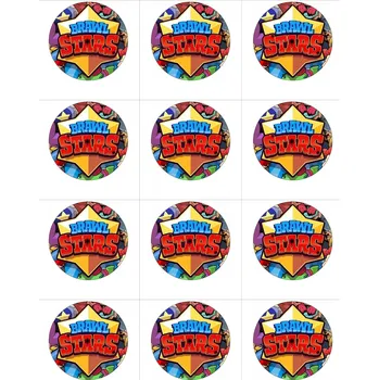 Jedlá dekorace na dort Brawl Stars A4 jedlý papír 15 x 54mm - Bez úprav / Jedlý papír / Bez decor gelu