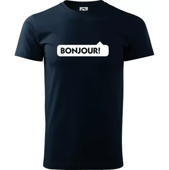 Nápis Bonjour - Triko extra velké (5-8XL) - 8XL ( Námořní modrá (velmi tmavá - téměř černá) )
