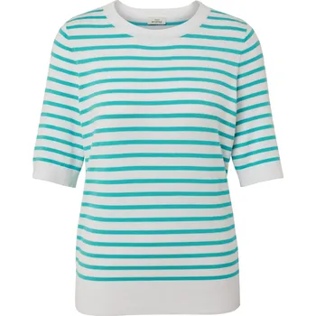 Dámský svetr 702907 - Tchibo - Pruhovaný svetr z jemného úpletu - pro ženy - vel. XL 48/50 - barva: bílá/s proužky