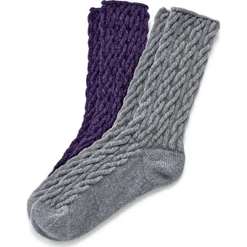 Pánské ponožky 691752 - Tchibo - Měkoučké ponožky s copánkovým vzorem - pro ženy - vel. 39-42 - barva: šedá