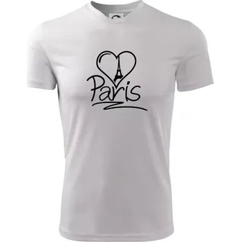 Pánské tričko Srdce Paris - Pánské triko Fantasy sportovní (dresovina) - S ( Bílá )