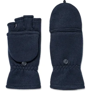 Rukavice 668163 - Tchibo - Dětské odklápěcí rukavice z pleteného fleecu - pro ženy - vel. 110-128 - barva: modrá