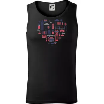 Anglie symboly srdce - Tílko pánské Core - XL ( Černá )