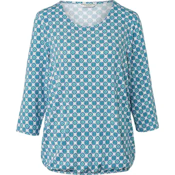 Dámské tričko 679999 - Tchibo - Halenkové triko s celoplošným potiskem - pro ženy - vel. L 44/46 - barva: modrá/s potiskem