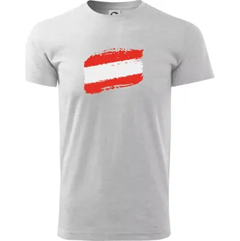 Pánské tričko Rakousko vlajka - Triko extra velké (5-8XL) - 8XL ( Světlešedý Melír )