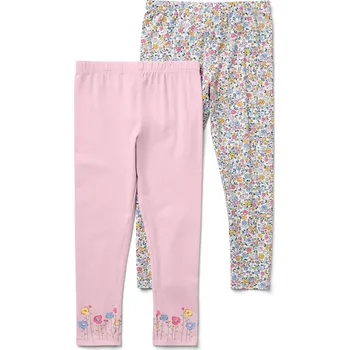 696492 - Tchibo - Dětské legíny - pro dívky - vel. 110/116 - barva: bílá/květovaný