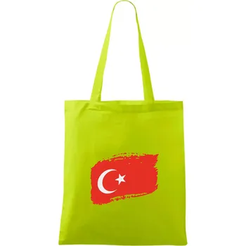 Turecko vlajka - Taška bavlněná - 42 x 38 cm ( Limetková )