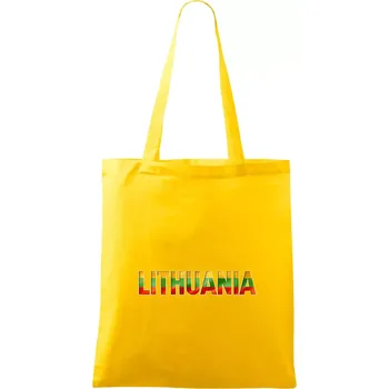 Lithuania - nápis vlajka - Taška bavlněná - 42 x 38 cm ( Žlutá )