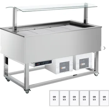 RM GASTRO Bufet chlazený polohovací GN 6-1/1 ES Blue + 6 RAL RedFox