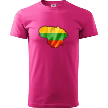 Pánské tričko Litva vlajka mapa - Klasické pánské triko vyšší gramáže - S ( Purpurová )